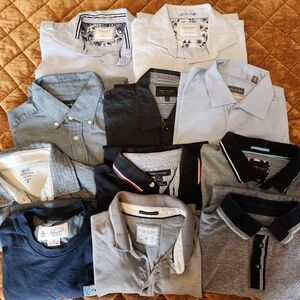 Men's Casual Button Down Polo Shirts Bundle